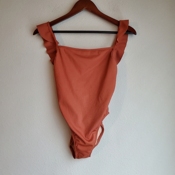 Madewell Ribbed Ruffle-strap Swimsuit size XXS NWT - Picture 5 of 7